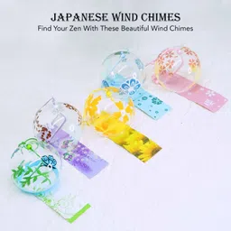 ekhasa Japanese Glass Wind Chimes for Home Decor, Living Room, Garden & Balcony Glass Windchime image 5