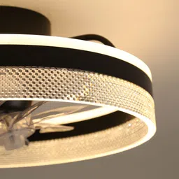 hans lightings Decorative 5 ABS Blades, LED Lights Stylish Fan with Remote Control - Black with 1 Year Warranty Remote Controlled 1400 mm Ceiling Fan image 3