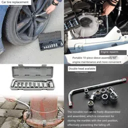 raccoon 10 Pcs Socket Wrench Spanner Set Automobile Repair Tool Box Wrench Combination Socket Set image 5