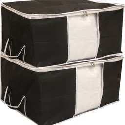 CHAMPARAN Non Woven Underbed Storage Bag, Extra Large Set of 2 Cotton Laundry Bag-image-66