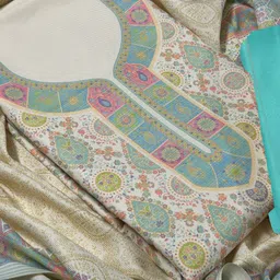 ejs Unstitched Wool Salwar Suit Material Floral Print image 2