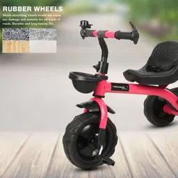 vyana sales Tricycle with Dual Storage Basket and Seatbelt 4 to 5 years BST01 PINK BASKET 3009 Tricycle image 2