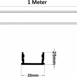 abaj Surface 1 Meter Profile Channels Without LED Straight Linear (25x25mm) 0 W 1 cm Tube Light image 2