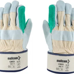 mallcom C853 Natural grain Canadian Safety Gloves (Pack of 1) Leather, Rubber Safety Gloves image 2