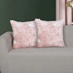 ode & cleo Peach Velvet Abstract 18x18 inches Cushion Covers (Pack of 2) image 1