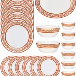 cello Pack of 27 Opalware Glass Dinner Set of 27pcs Dinner Set image 2