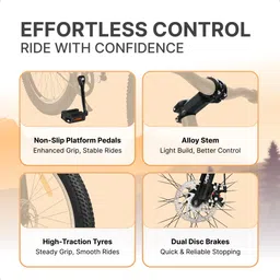 urban terrain Bolt Cycles for Men Comes with Dual Disc Brake, Bell & Lock MTB UT5000S27.5ACC 27.5 T (inch) Road Cycle image 3