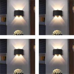 sk ashoka 4 Way LED Outdoor 4 W Warm White Wall Lights Oval Waterproof IP65 Pack Of 4 Post Light Outdoor Lamp-picture-17