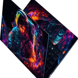 Anweshas Full Body Laptop Skin for Laptops Upto 15.6 Inch - Cosmic Astronaut Dream HD Sticker No Residue Removable Self Adhesive Vinyl Reusable Laptop Skin Compatible for 15.6 inch-image-56
