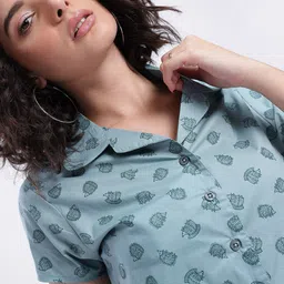 glitchez Women Regular Fit Printed Casual Shirt image 3