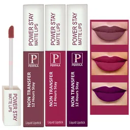 PERPAA Set of 3 Power Stay Liquid Lipsticks 5ml Each - Wine 03, Dark Pink 10, Apple Red 22 image 2