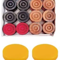 sportsholic Wooden Carom Coin With 2 Striker Carrom Pawns-picture-19