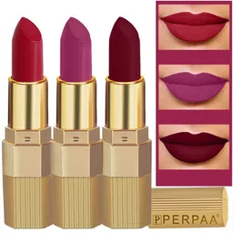 PERPAA Set of 3 Xpression Weightless Matte Long-Lasting Waterproof Lipsticks 3.5 g Each -Bold Maroon 307 - Magenta 302  -Apple Red 303 image 5