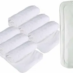 Dry Feel absorber Insert diaper liner for Adjustable, washable and reusable Cloth Diapers (Compatible with pocket diapers/cover diapers) Free size. Microfiber absorber - 5 layers (Pack of 7)-image-55