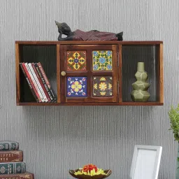 woodenmood Siramika Sheesham Wood Book Shelf in Rustic Finish by Wooden Mood image 1