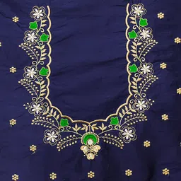 vishwambhari enterprise Unstitched Art Silk Blouse Material Embroidered-picture-15