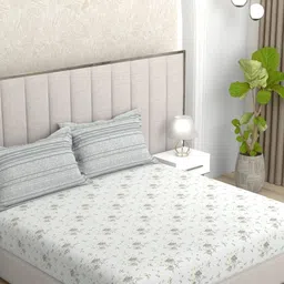 pure decor Cotton Queen Flat 180 TC Geometric Bedsheet-picture-27