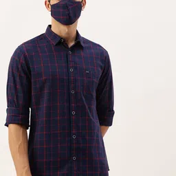 the indian garage co. Men Slim Fit Checkered Spread Collar Casual Shirt-picture-10