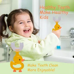 adore Quack Quack U Shaped Chick Design Toothbrush 2-7 Years- Pack of 2 Ultra Soft Toothbrush image 5