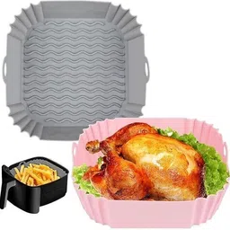 sunpantry Square Silicone Basket Baking Tray- Multicolor Airfryer Tray-picture-14