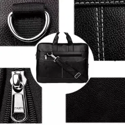 house of common Men & Women Black Messenger Bag image 2