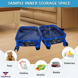 tourtier Small Cabin Suitcase (20 inch) 4 Wheels - Kids Carry On Luggage Children travel Suitcase With 360°Rotating Hard Shell Case - Black image 5