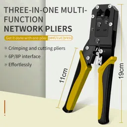 sadow Heavy Duty Rj45 Crimper + RJ 45 Cable Lan Tester+_50 Pcs RJ45 Cable Wire Connectors Modular Plugs+ Wire Stripper Cable Cutter + Crimping Tool Corded Crimper image 4