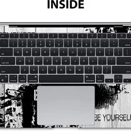 dzazner Fullbody 4 in 1 Precision Cut Laptop Skin Wrap (Top, Bottom, Around Keyboard, Trackpad Protector) Decal Vinyl Sticker Compatible for MacBook Air 13 Inch M1 2020, Model A2337 - Be Different Wooden Self Adhesive Vinyl Laptop Decal 13 image 4