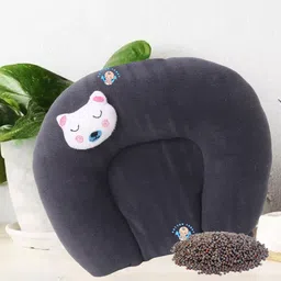kotton candy Mustard Seeds (Rai) Pillow Velvet, Baby Head Shaping Takiya Soft Pillow Mustard Seeds Solid Baby Pillow Pack of 1 image 1