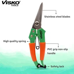 visko 641 Garden Pruner, 10 Inch Garden Bypass Pruning Shears, Tree Trimmers Bypass Pruner image 2