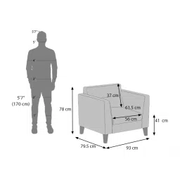 urban ladder create Lewis 1 Seater Fabric Sofa in Indigo Blue Colour image 5