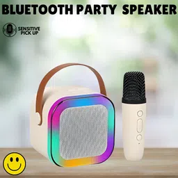 GUGGU K12 (PORTABLE BLUETOOTH DESKTOP SPEAKER)With Karaoke Mic RGB Light, HD SoundR323 10 W Bluetooth Laptop/Desktop Speaker-picture-13