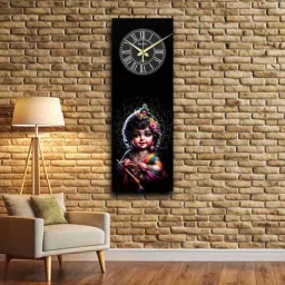 olive tree Multicolour Rectangle 24 Inches Wooden Wall Clock (Lord Krishna)-picture-29
