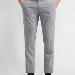 arrow Men Slim Fit Grey Polyester Trousers-picture-10