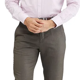 raymond Men Slim Fit Brown Viscose Rayon Trousers image 5