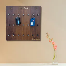 gloridec Wooden Key Holder for Wall with 21 Hooks | Premium Wall Mounted Key Organizer Wood Key Holder image 2