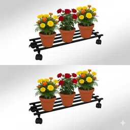 potstand Heavy Duty Plant Stand with Wheels Pot Trolley for Balcony Gamla Stand Pack of 2 Plant Container Set-picture-19