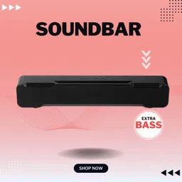 SYARA 20W Bluetooth Soundbar with 4 Hours Wireless Playback Bluetooth Speakers6SQ134 20 W Bluetooth Soundbar image 1
