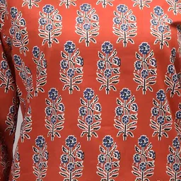 cozke enterprise Casual Regular Sleeves Printed Women Orange Top image 4