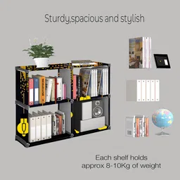 furure 10 Layer Multipurpose Portable SpaceSaving Cloth/Shoe/Books Shelf Home & Office Metal Open Book Shelf image 2