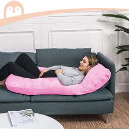 jojo ultra soft j shaped Polyester Fibre Solid Pregnancy Pillow Pack of 1 image 3