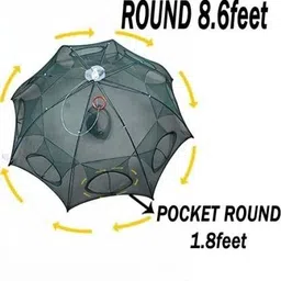 a to z 8-POCKET UMBRELLA FISHING NET GAP 6mm HEIGHT 1.3f CURVE 4f R 8.6f POCKET R 1.8f Fishing Net image 5