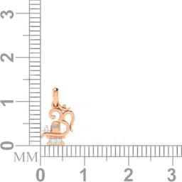 avsar OM Shape God Pendant 14kt Cubic Zirconia Rose Gold Pendant image 5