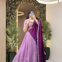 riddhi fashion Embroidered Semi Stitched Lehenga Choli-picture-14