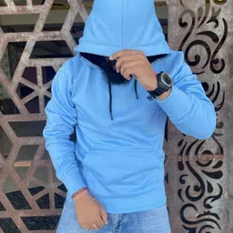 we perfect Men Full Sleeve Solid Hooded Sweatshirt image 1