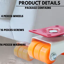 halsey 360 Degrees Moving Caster Wheel for furniture, Weight Capacity upto 500-600 Kg Swivel Furniture Caster image 5