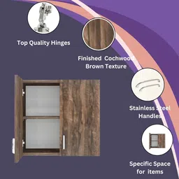 speciality panels 2 Doors Modular Wall Cabinet with Termites Resistance Engineered Wood Semi-Open Book Shelf image 5