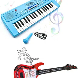 vikrida 37 Key Piano Keyboard with Recording and Mic with Musical Guitar for Kids-picture-18