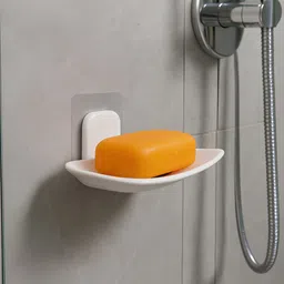 peijinsart Self Adhesive Soap Dish | Wall Mounted Plastic Soap Holder With Drainage image 4