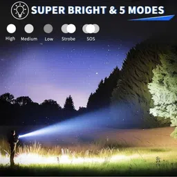 uzala 376 Emergency Flash,Torch light Rechargeble 16cm (Multicolour) 2 hrs Torch Emergency Light image 4